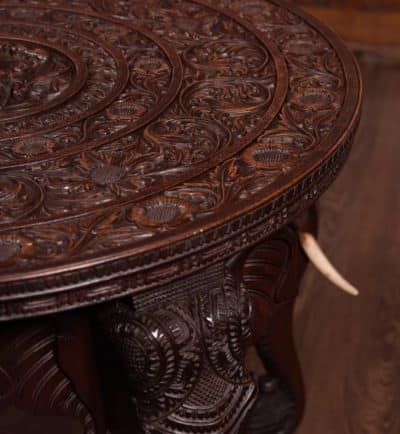 Carved Anglo Indian Elephant Side Table SAI1822 Antique Furniture 5