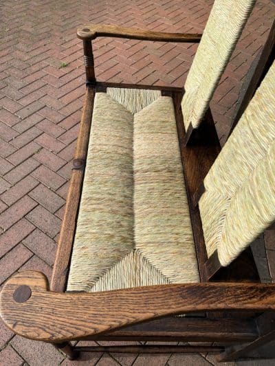 Rare Pair of William Birch Oak Settles c1895 - Image 6