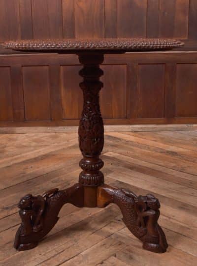 Burmese Carved Occasional Table SAI2079 - Image 9