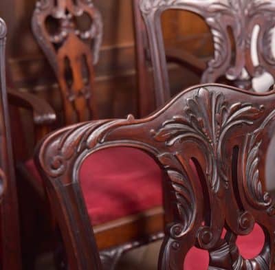 Set Of 8 Mahogany Chippendale Style Dining Chairs SAI1958 - Image 27