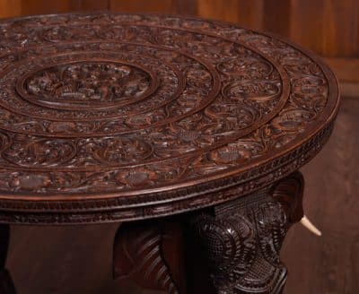 Carved Anglo Indian Elephant Side Table SAI1822 Antique Furniture 7