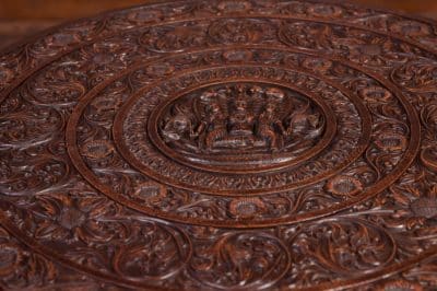 Carved Anglo Indian Elephant Side Table SAI1822 - Image 16