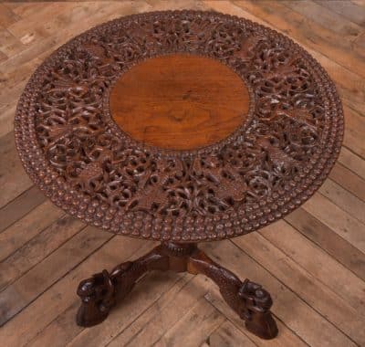 Burmese Carved Occasional Table SAI2079 - Image 6