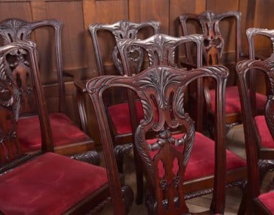 Set Of 8 Mahogany Chippendale Style Dining Chairs SAI1958 - Image 24