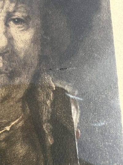After Rembrandt self portrait drypoint etching - Image 6