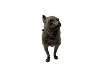 Fine Antique 19th Century Cold Painted 37cm Standing Pug - Image 5