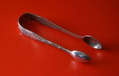 Vintage Ornate Scroll Design Silver Sugar Nips - Image 5