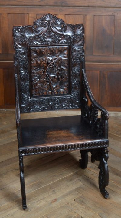 Oriental Hardwood Arm Chair SAI3117 Antique Chairs 3