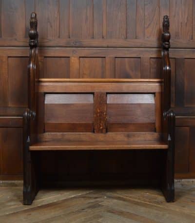 Victorian Gothic Style Oak Pew SAI3109 - Image 3