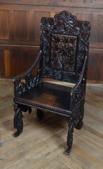 Oriental Hardwood Arm Chair SAI3117 - Image 19