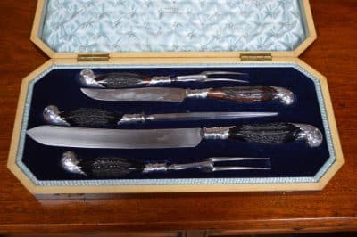 Walker & Hall Carving Set SAI3128 Antique Knives 9