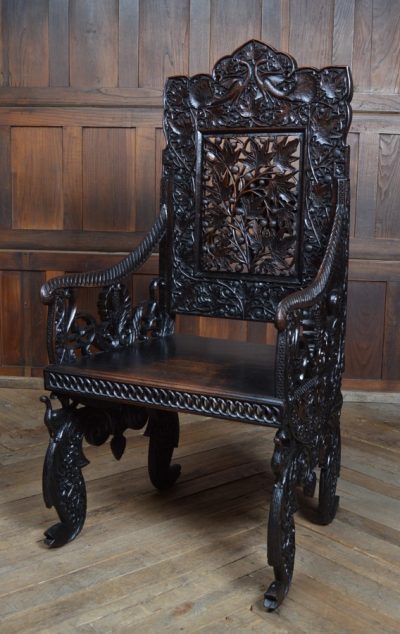 Oriental Hardwood Arm Chair SAI3117 - Image 18