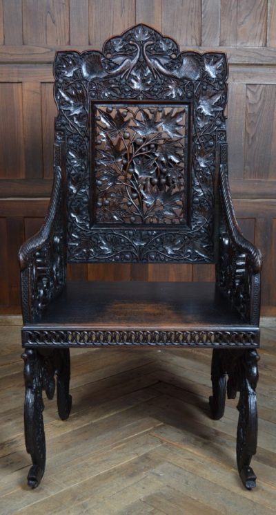 Oriental Hardwood Arm Chair SAI3117 - Image 16
