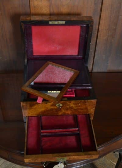 Victorian Walnut Jewellery Box SAI3101 - Image 11