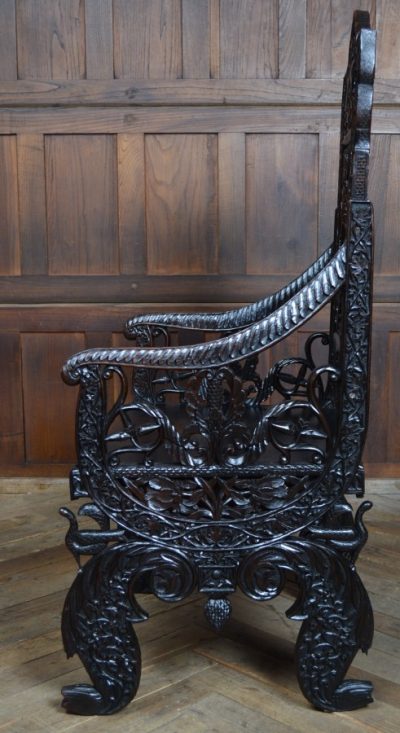 Oriental Hardwood Arm Chair SAI3117 - Image 14