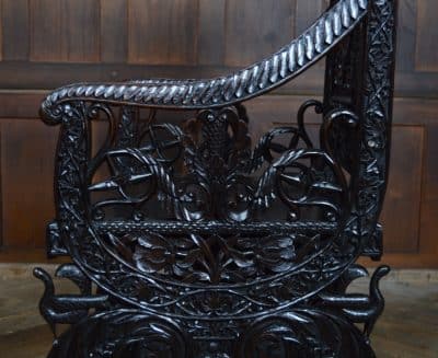 Oriental Hardwood Arm Chair SAI3117 - Image 12