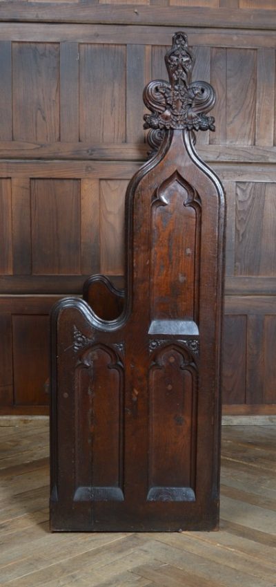 Victorian Gothic Style Oak Pew SAI3109 - Image 8