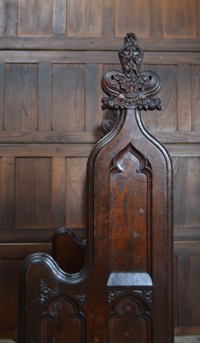Victorian Gothic Style Oak Pew SAI3109 - Image 6