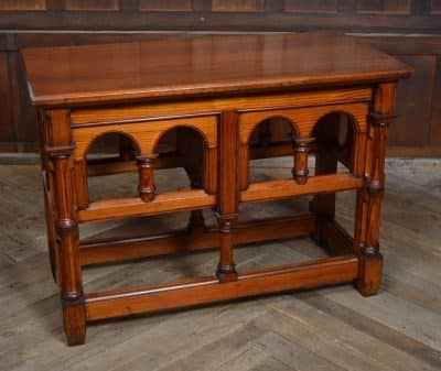 Victorian Pitch Pine Gothic Style Table SAI3112 - Image 8
