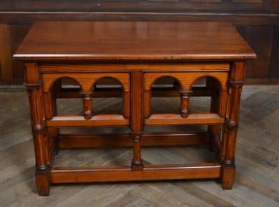 Victorian Pitch Pine Gothic Style Table SAI3112 - Image 5