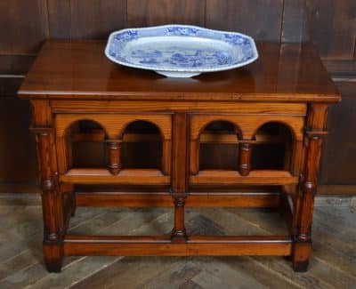Victorian Pitch Pine Gothic Style Table SAI3112