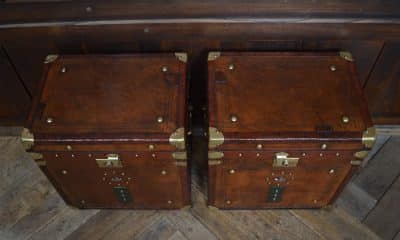 Pair Of Leather Storage Trunks / Boxes SAI3098 Antique Boxes 14