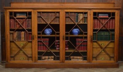 Edwardian Oak Bookcase / Display Cabinet SAI3127 Antique Bookcases 3