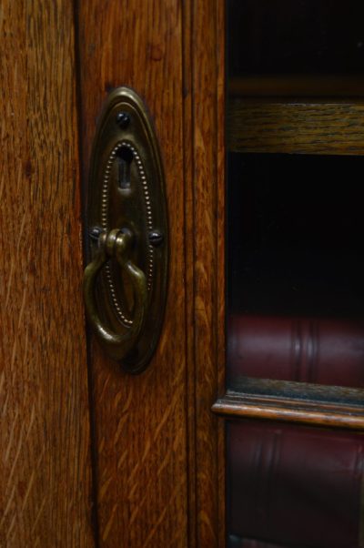 Edwardian Oak Bookcase / Display Cabinet SAI3127 Antique Bookcases 12