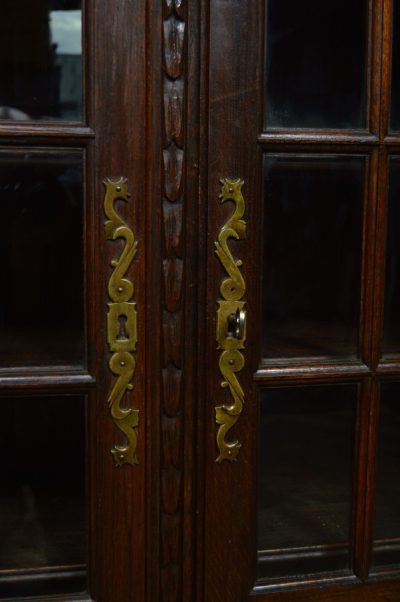 French Victorian Oak Bookcase / Display Cabinet SAI3105 Antique Bookcases 8