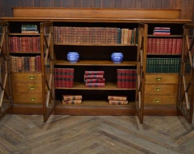 Edwardian Oak Bookcase / Display Cabinet SAI3127 Antique Bookcases 10