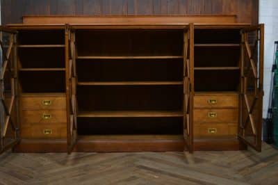 Edwardian Oak Bookcase / Display Cabinet SAI3127 Antique Bookcases 9