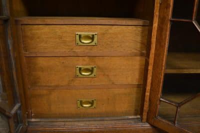 Edwardian Oak Bookcase / Display Cabinet SAI3127 Antique Bookcases 5