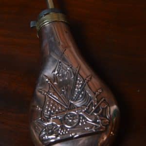 19th Century Copper And Brass Powder Flask SAI3134 Military & War Antiques