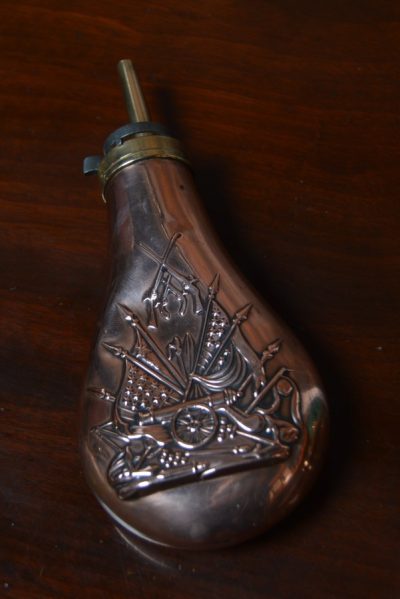 19th Century Copper And Brass Powder Flask SAI3134
