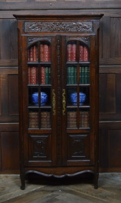 French Victorian Oak Bookcase / Display Cabinet SAI3105 Antique Bookcases 3