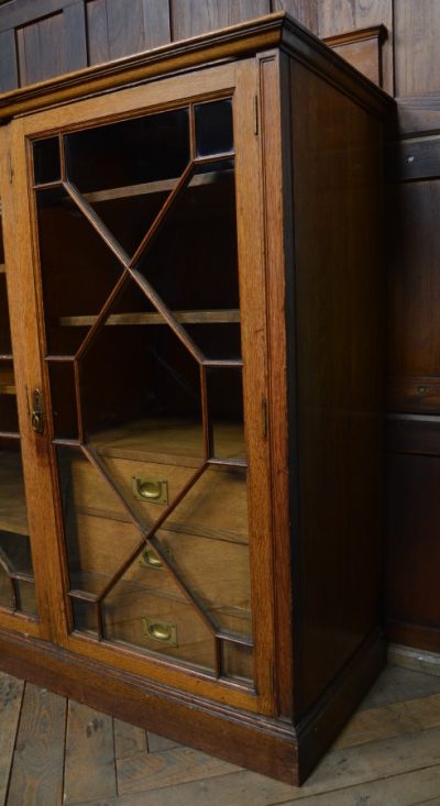 Edwardian Oak Bookcase / Display Cabinet SAI3127 Antique Bookcases 4