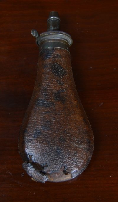19th Century Leather Powder Flask SAI3137 - Image 4