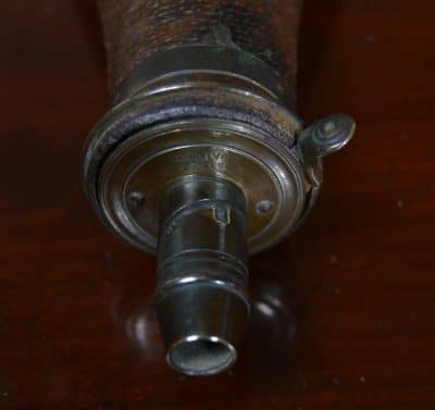 19th Century Leather Powder Flask SAI3137 - Image 3