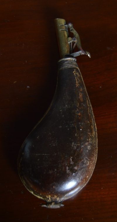 19th Century Leather Powder Flask SAI3138 Military & War Antiques 3