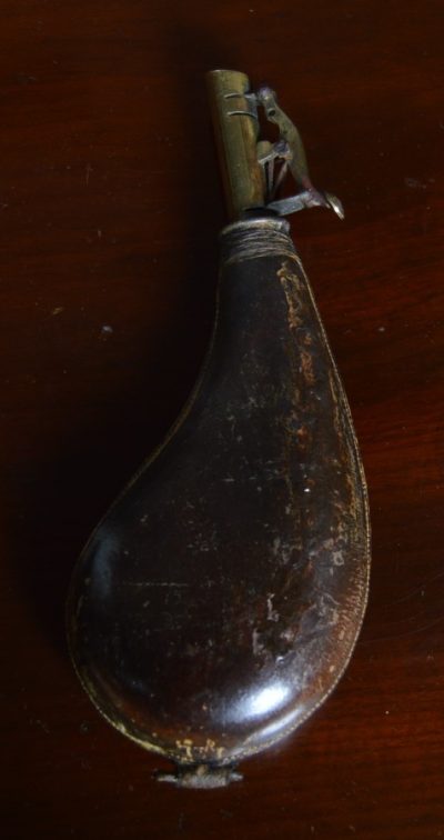 19th Century Leather Powder Flask SAI3138