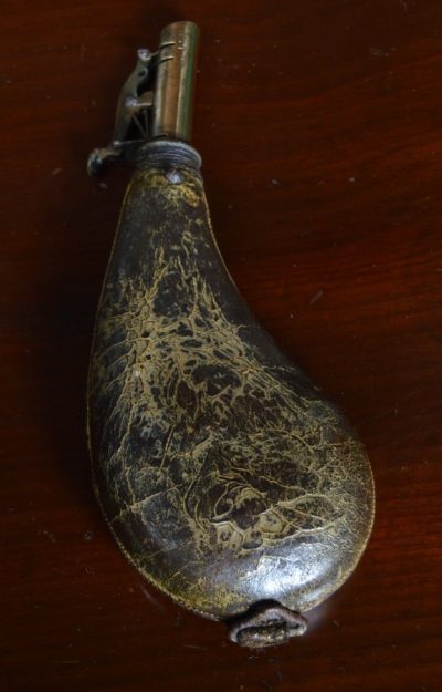 19th Century Leather Powder Flask SAI3138 - Image 4
