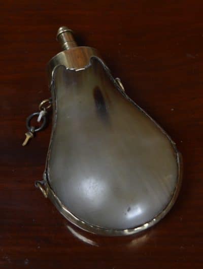 19th Century Green Horn Powder Flask SAI3139 - Image 7
