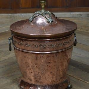 Edwardian Hand-planished Copper Bucket SAI3108 Miscellaneous