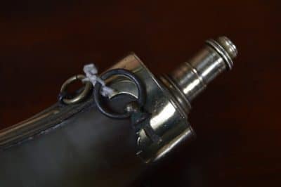 19th Century Green Horn Powder Flask SAI3139 - Image 2