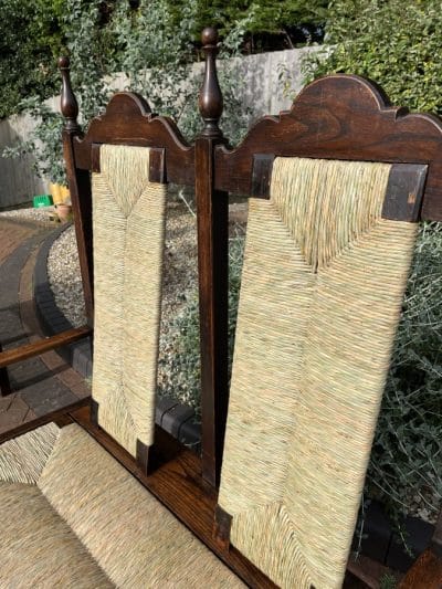 Rare Pair of William Birch Oak Settles c1895 - Image 8