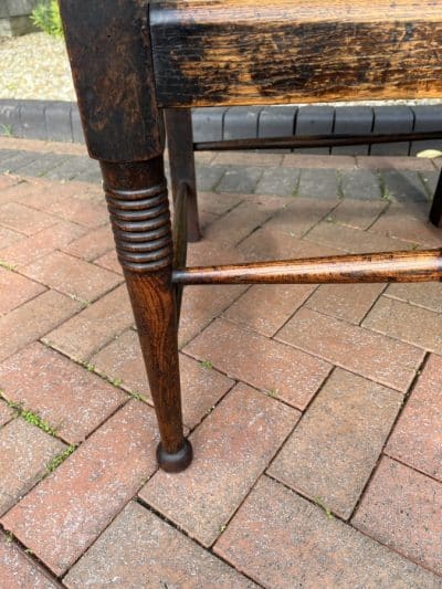 Rare Pair of William Birch Oak Settles c1895 Hall Seat Antique Benches 5