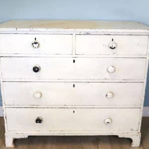 A lovely Victorian painted pine chest of drawers. Late Victorian Antique Chest Of Drawers