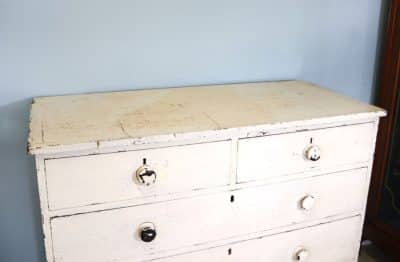 A lovely Victorian painted pine chest of drawers. Late Victorian Antique Chest Of Drawers 6