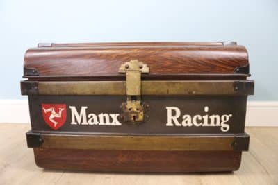 Isle of Man motor bike and automobilia enthusiast vintage metal trunk - Image 3