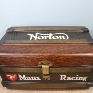 Isle of Man motor bike and automobilia enthusiast vintage metal trunk norton Antique Chests